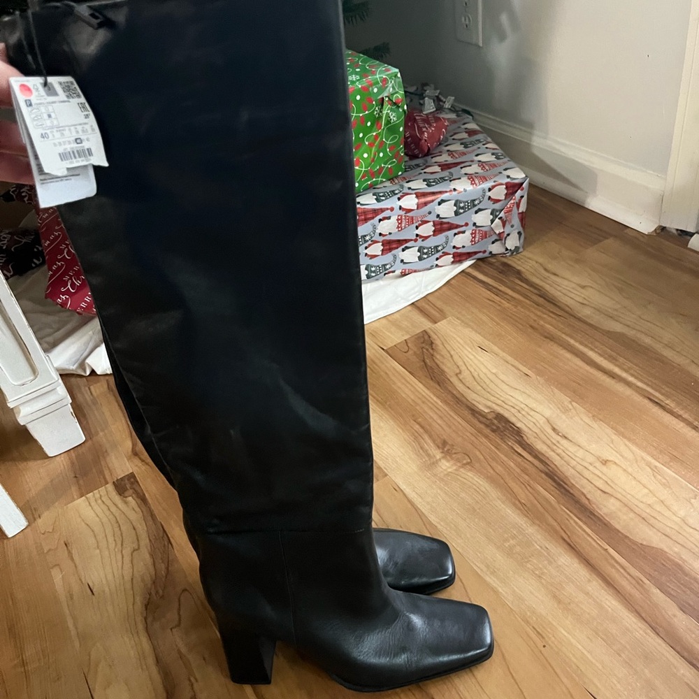 Zara Black Heeled Boots